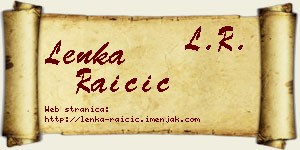 Lenka Raičić vizit kartica